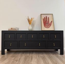 Professional Restored Dresser / Credenza By Pottery Barn 
 69”L x 18”W x 27”H