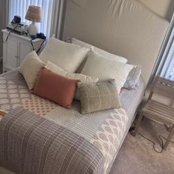 Restoration Hardware Queen Bed Frame With Arched Wingback Headboard