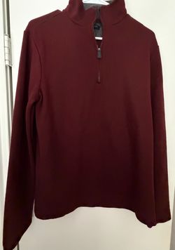 Burgundy Quarter-Zip Sweater, Size Medium