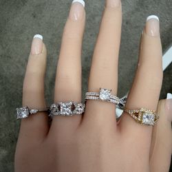 1.42Ctw VS2/G Lab Grown Diamond Princess Cut Bridal Ring Set