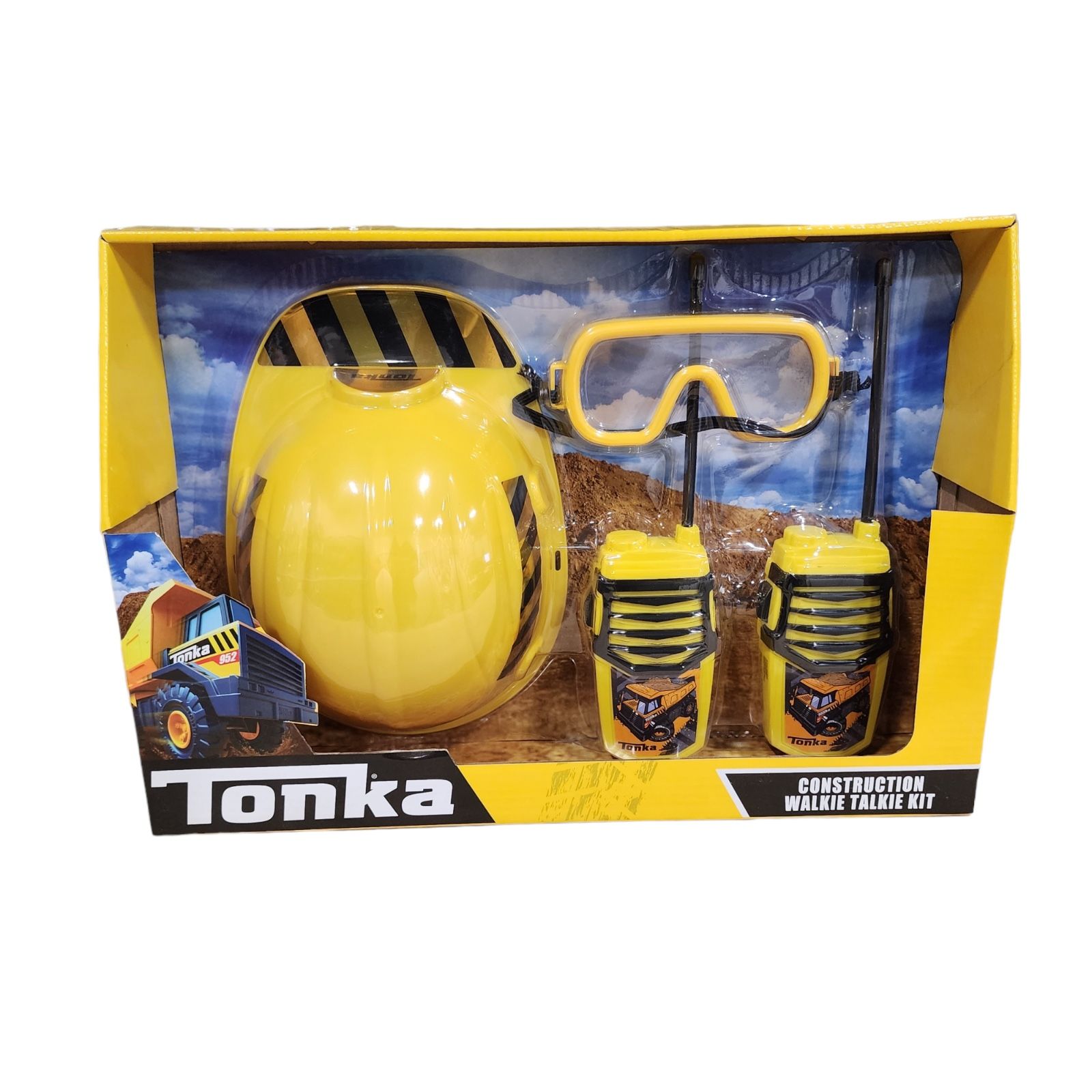 Tonka Walkie Talkie Construction Site Play Set Hard Hat Helmet Safety Goggles