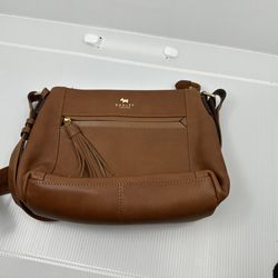 Radley London Tan Brown Leather Medium Crossbody Purse