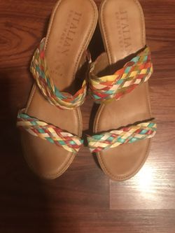 n Braided Strap Slide Sandal 9.5 colorful strap