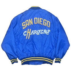 Vintage 80’s NFL San Diego Chargers Football Varsity Bomber Jacket Blue Yellow Large
