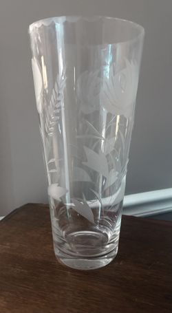 Etched Glass Vase