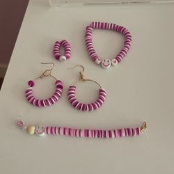 Handmade Ring Bracelet, Keychain, And Earrings For Kids