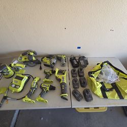 Ryobi ONE+ 18V Tool Lot – 11 Tools + 6 Batteries + 2 Chargers
