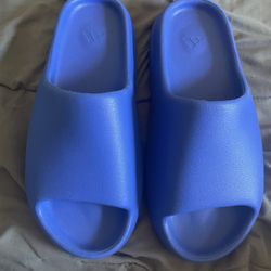 Blue Yeezy Slides 