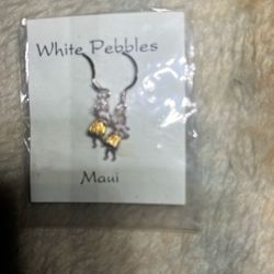 8mm Yellow Gold Plated 925 Silver Hawaiian Moving Hula Girl Dancer Hook Earrings