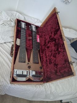 1940s Rickenbacher dual neck dual 8 string lap steel..in pristine condition  w original tweed case...$950