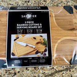 Brand New Sabatier 3-Piece Bamboo Cutting & Serving Board Set