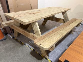 All Wood A-Frame Picnic Table w/ Benches