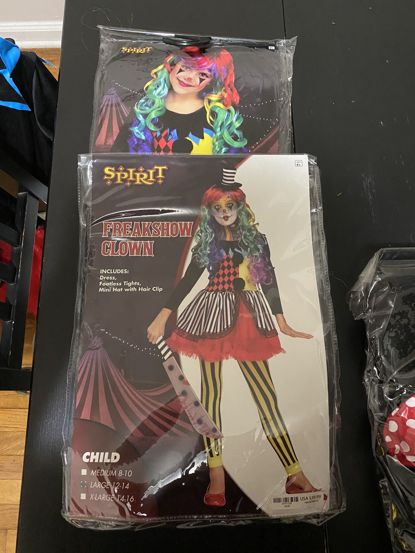 Freakshow Clown Costume With Wig Included