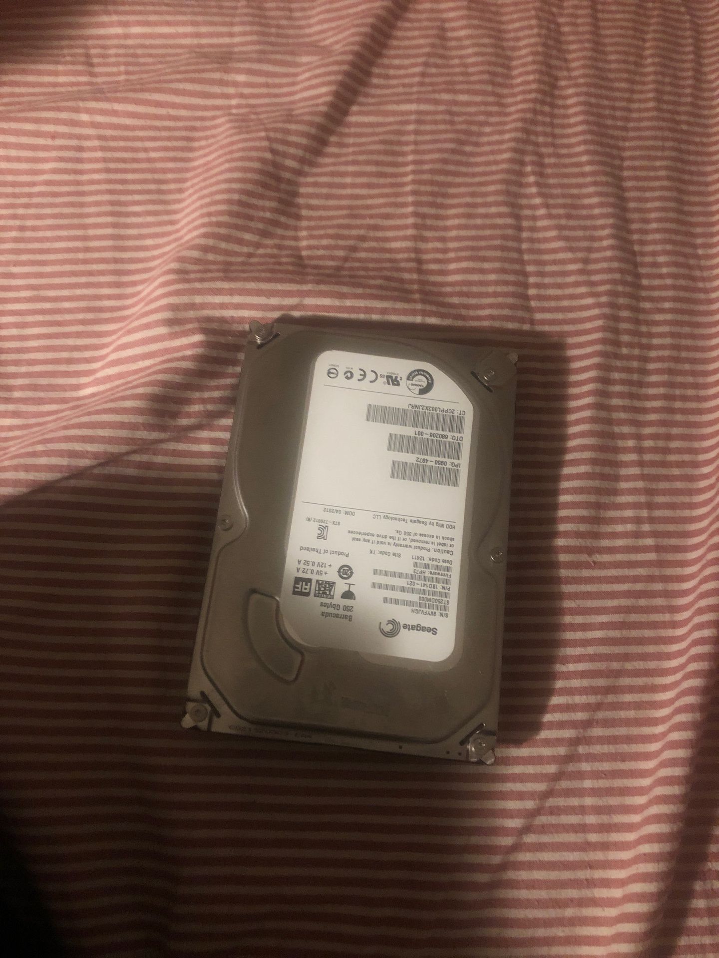 250 gb hard drive with OS MAVERICKS