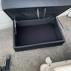 Beautiful Black Leather Ottoman