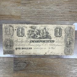 1852 $1 obsolete one-dollar banknote from the Bridge Bank Incorporated New York
