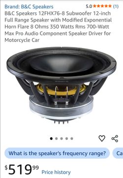 B&C Speakers 12FHX76-8 Subwoofer 12-inch Full Range Speaker