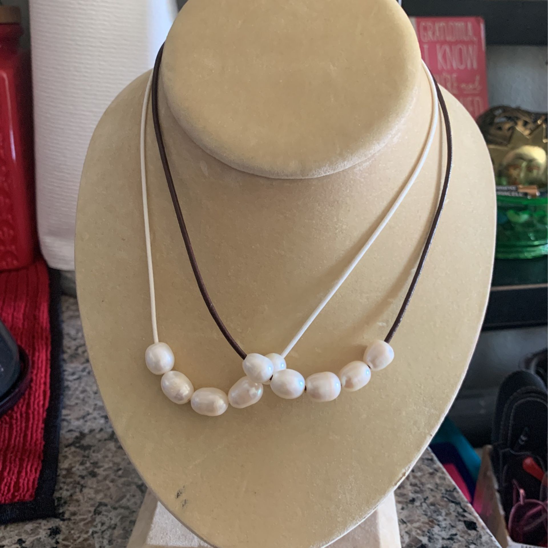 GENUINE PEARL NECKLACE-$25