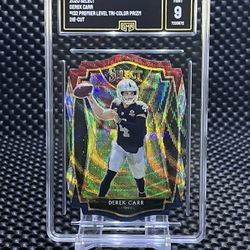 🦾 2020 Derek Carr Tri-Color Die-Cut! 🦾