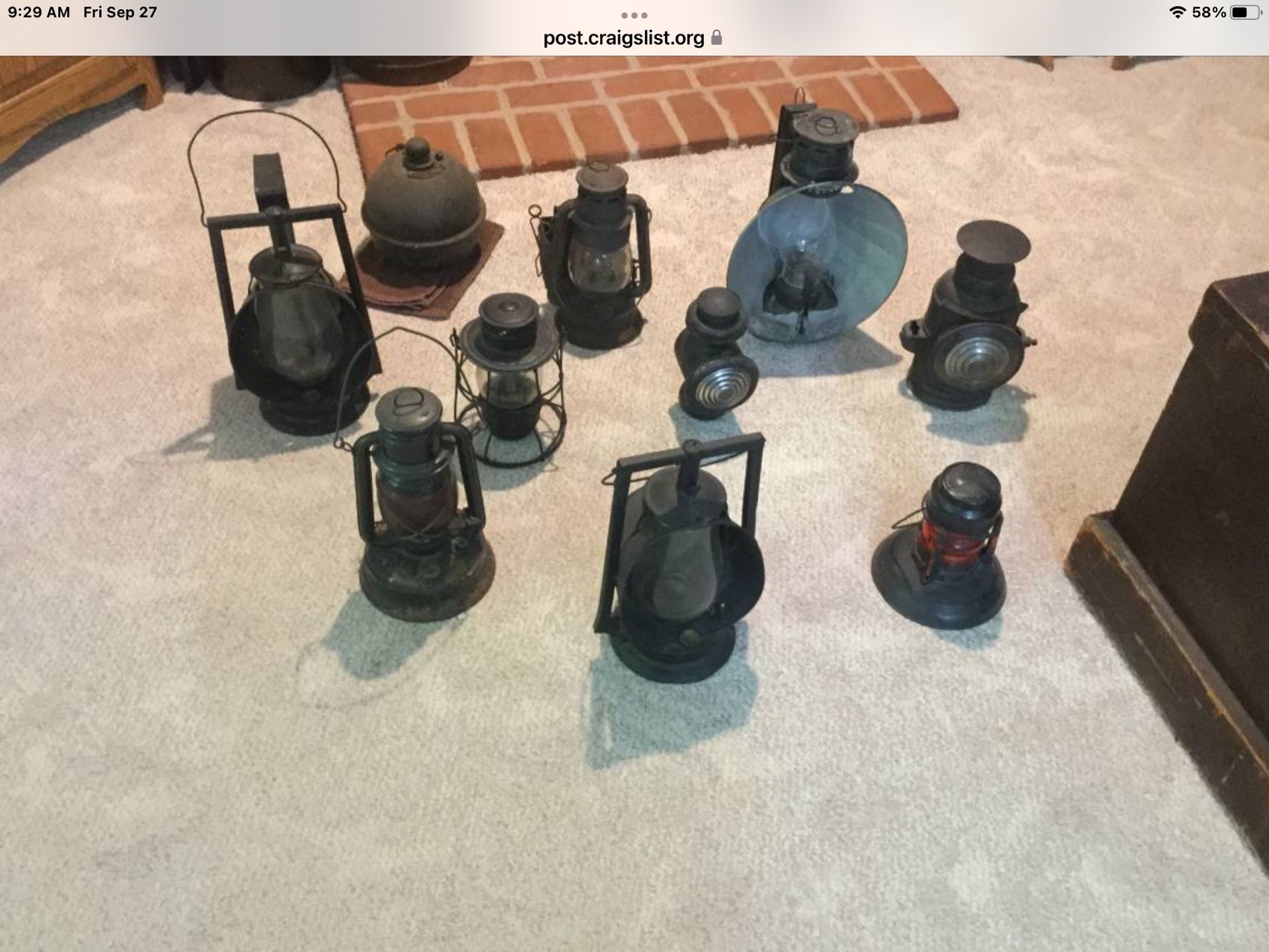 Antique Railroad/Road Hazard Lantern Lot