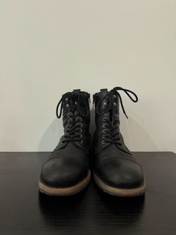ALDO Black Leather Lace-Up Combat Boots 9