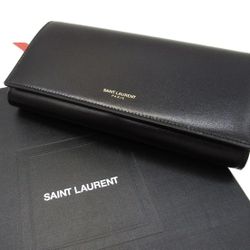 Saint Laurent YSL Wallet On Chain WOC Black Leather Gold Chain Crossbody