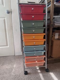10-Drawer Rolling Storage Cart(*Read Description*)