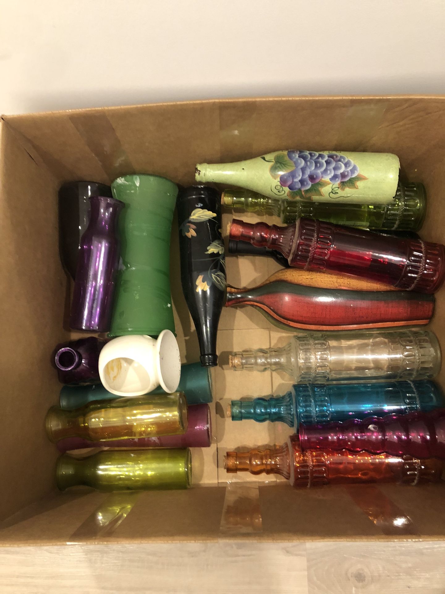 Colorful glass Vases And Bottles 