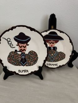 (2) Vintage Victorian Portrait Plates for Decor 