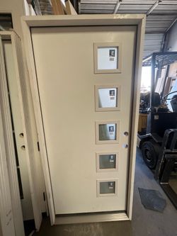 🚪 36x79 Fiberglass Exterior 5-Lite Door – Left-Hand Inswing 🚪