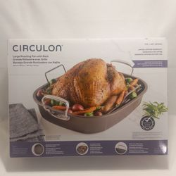 Circulon Large Nonstick Oval Roasting Pan with Rack