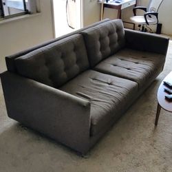 Gray Petrie 86” Mid Century Modern Sofa by Crate & Barrel