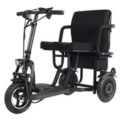 MT-FOLD-TRK-700 48V 700W Folding Mobility Electric Trike for Dual Motor Lithium, Black