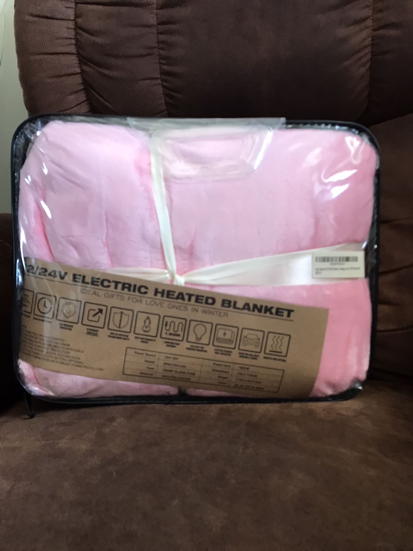 12V/24V Heated Car Blanket, Electric Blanket Flannel Heating Throw for Car, SUV, RV, or Camping, 60" x 44", Hi/M/Lo Heating Settings, Auto-Off Timer,