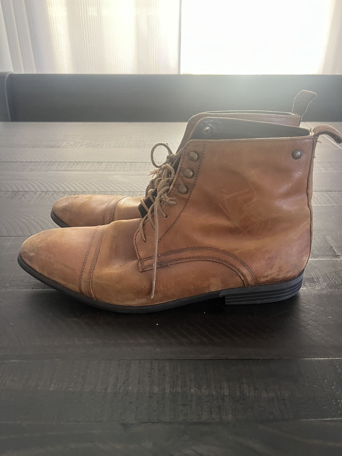 Men’s Base London Brown Leather Boots Size 9.5
