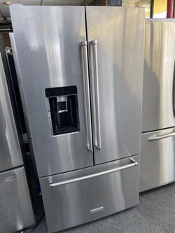 Stainless Steel Kitchenaid 3 Door Refrigerator With Free Delivery 🚚