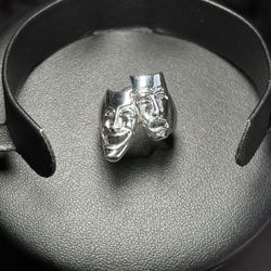 New 925 Sterling Silver Laugh Now Cry Later Ring - Size 9