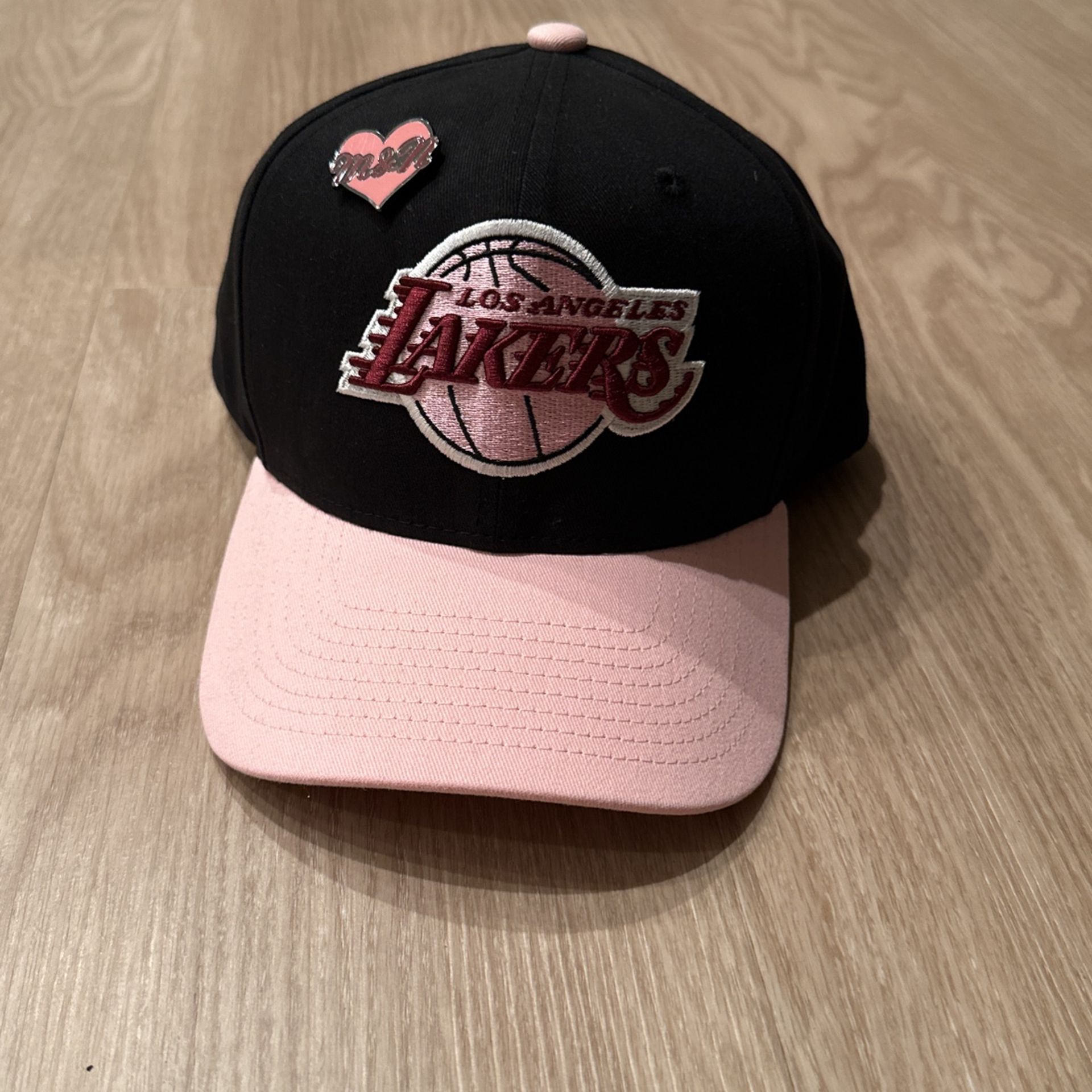 Mitchell And Ness Pink Valentines Day LA Los Angeles lakers SnapBack Hat - NBA Basketball Kobe Bryant Lebron James New Era 47 Brand