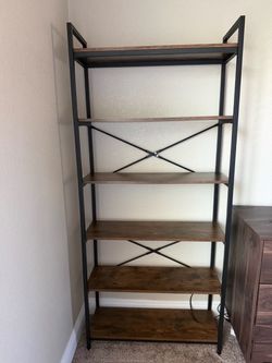 Devo Bookshelf Industrial Color Walnut