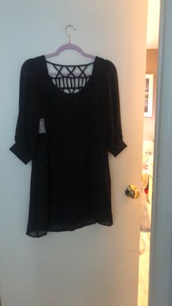Black Sheer Mini Dress with Cutout Back