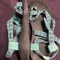 Teal Multicolored Sandals