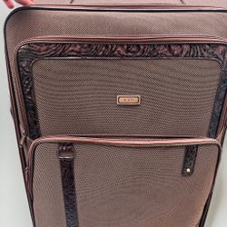Full Size Brown Luggage On Wheels 