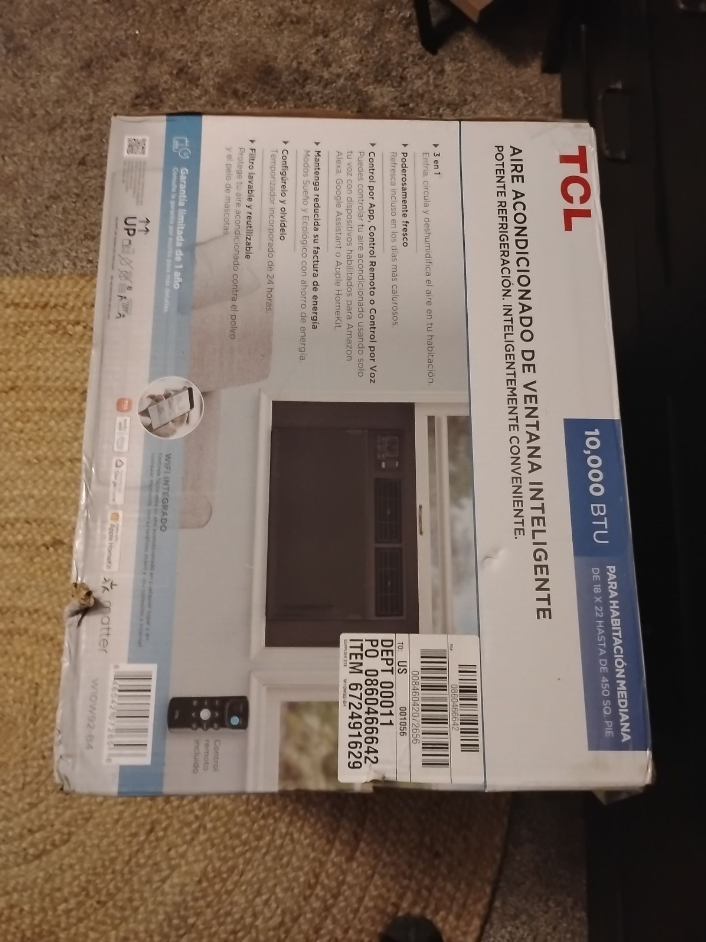 10000 btu ac window. Unit new in box