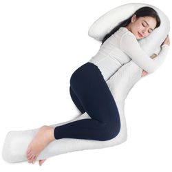 SAHEYER Body Pillow for Side Sleepers, 68 Inch Long Pillow Memory Foam Pillow with Cover, 3-Shaped Full Body Pillow Support Pregnancy - for Back, HIPS