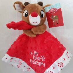 Rudolph The Red Nosed Reindeer Lovie Snuggle Blanket Soother