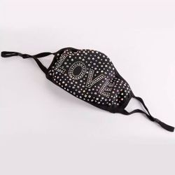 Love Inscribed Luxury Rhinestone  Fashionable, Washable, Protective Face Masks 