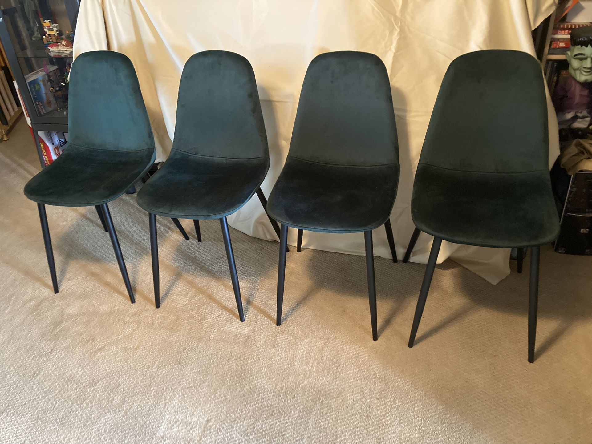 Brand New Dark Green Velvet Dining Chairs 