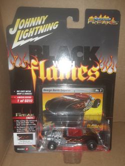 Johnny Lightning George Barris Black With Flames Hot Rod