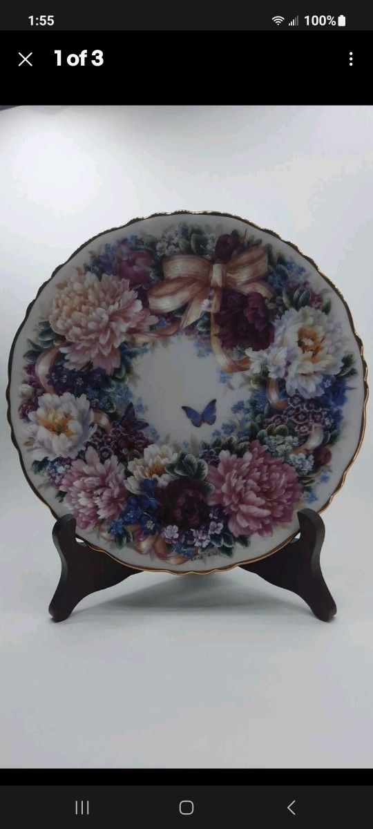 Lena Liu Plates Circle Of Love Collector Plates Butterfly Flowers