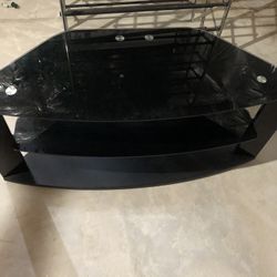 Black 2 Tier TV Stand 